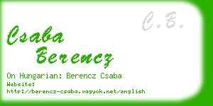 csaba berencz business card